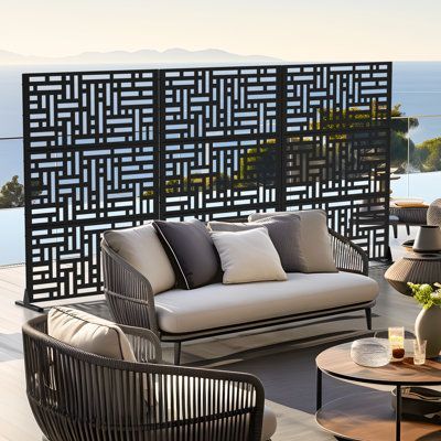 Fency 6 Ft. H X 4 Ft. W Metal Privacy Screen Panel Pattern | Wayfair В ... inside 6Ft. H × 4 Ft. W Metal Privacy Screen Fence Panel Bamboo Leave Pattern
