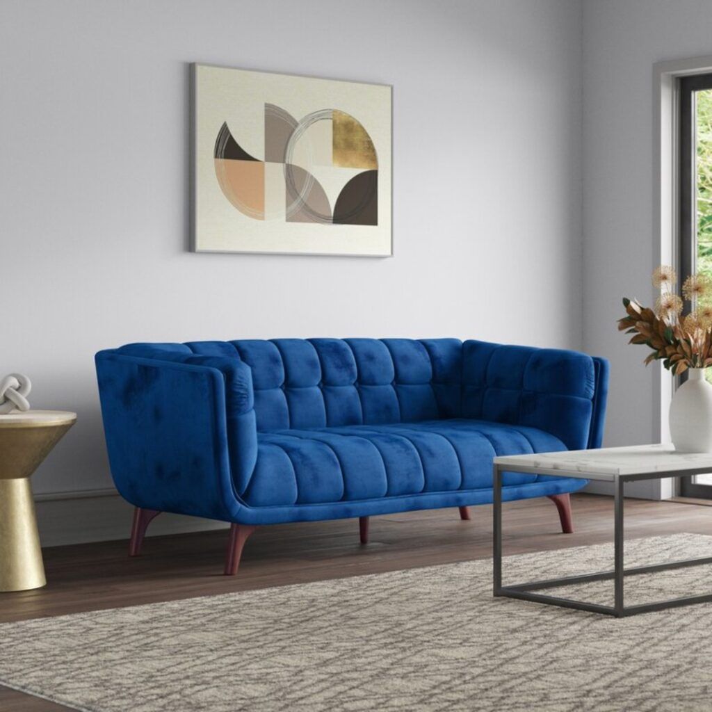 Flared Arm Tufted Velvet 3 Seater Sofa | Sonar's Enterprises regarding Unveiling the Raisa Velvet Sofa A Comprehensive Guide to Style and Comfort