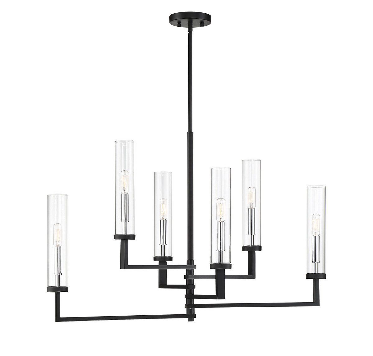 Folsom Linear Chandelier By Savoy House | 1-2136-6-67 | Linear ... throughout Swansea 4-Light 36" Matte Black Transitional Outdoor Chandelier, Glass Shades