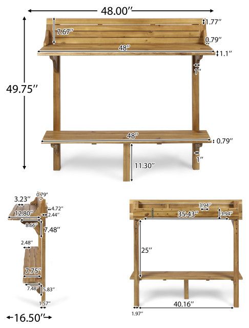 Gdf Studio Cassie Outdoor Acacia Wood Balcony Bar Table - Transitional ... in Finding the Right Fit Assessing the GDF Studio Cassie Barstool for Your Needs