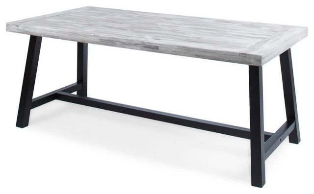 Gdf Studio Cassie Outdoor Acacia Wood Dining Table - Industrial ... for Finding the Right Fit Assessing the GDF Studio Cassie Barstool for Your Needs