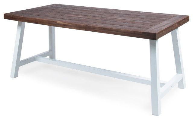 Gdf Studio Cassie Outdoor Acacia Wood Dining Table - Transitional ... regarding Finding the Right Fit Assessing the GDF Studio Cassie Barstool for Your Needs