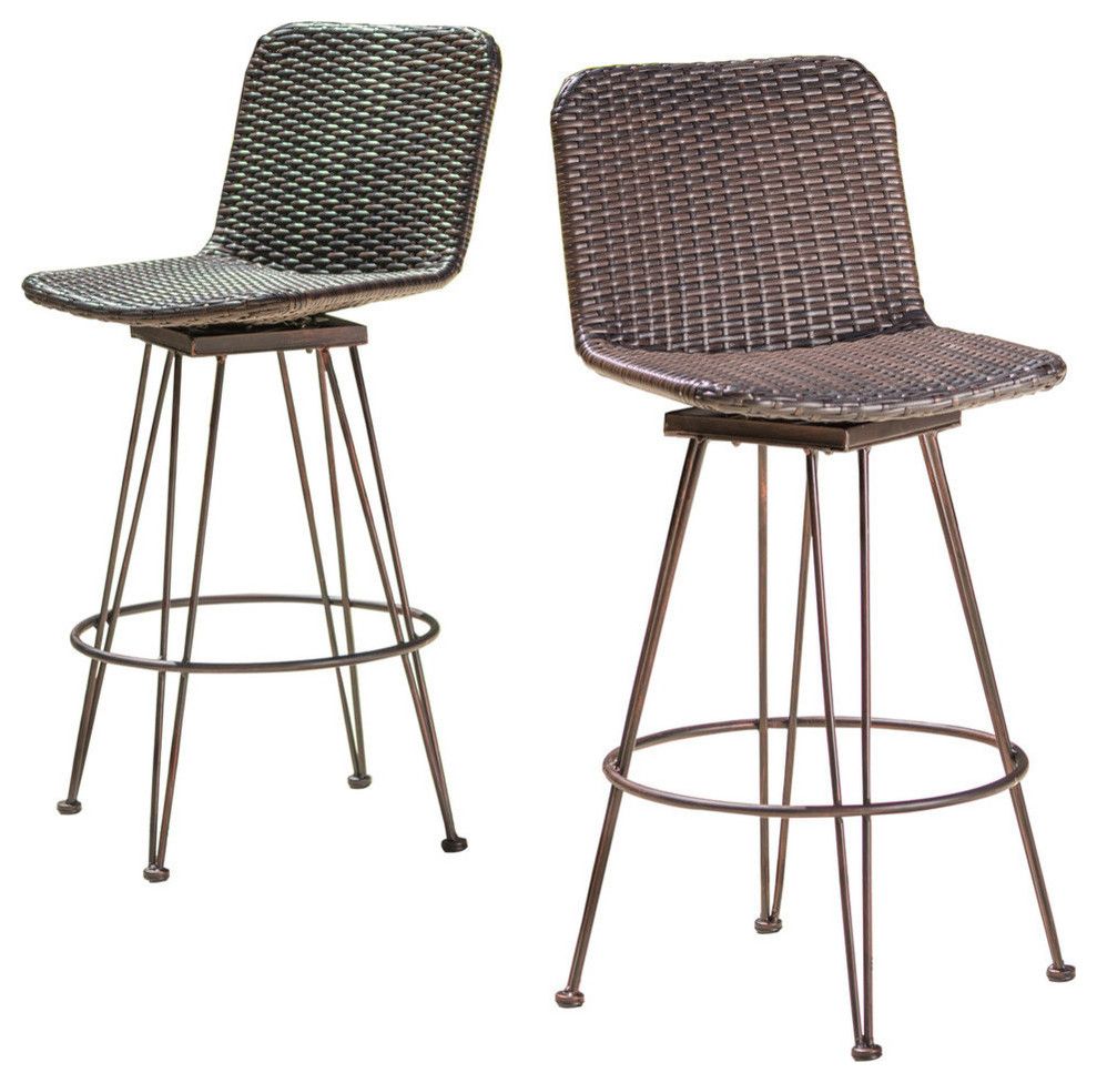 Gdf Studio Pines Outdoor Wicker Bar Stools, Set Of 2 - Tropical ... with The Anatomy of Comfort Understanding the Design of GDF Studio Barstools