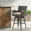 Gdf Studio Royer Outdoor Wicker Brown Swivel Barstool - Tropical ... inside Gdf Studio Royer Outdoor Wicker Brown Swivel Barstool