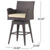 Gdf Studio Royer Outdoor Wicker Brown Swivel Barstool - Tropical ... intended for Gdf Studio Royer Outdoor Wicker Brown Swivel Barstool