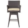 Gdf Studio Royer Outdoor Wicker Brown Swivel Barstool - Tropical ... throughout Gdf Studio Royer Outdoor Wicker Brown Swivel Barstool
