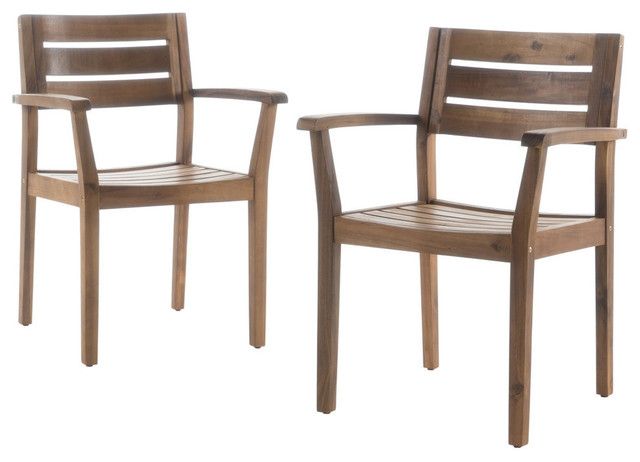 Gdf Studio Stamford Outdoor Acacia Wood Dining Chairs, Set Of 2 ... inside Outdoor Living Redefined Exploring the Versatility of Acacia Wood Seating