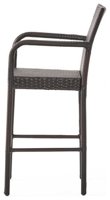 Gdf Studio Stewart Outdoor Brown Wicker Bar Stool, Set Of 2 - Tropical ... with regard to Gdf Studio Stewart Outdoor Brown Wicker Bar Stool, Set Of 2