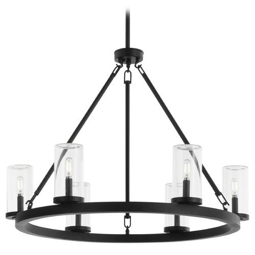 Gentry Matte Black Outdoor Chandelier By Quorum Lighting | 70-6-59 ... pertaining to Quorum Gentry 8-Light Wet Chandelier, Matte Black, 70-8-59