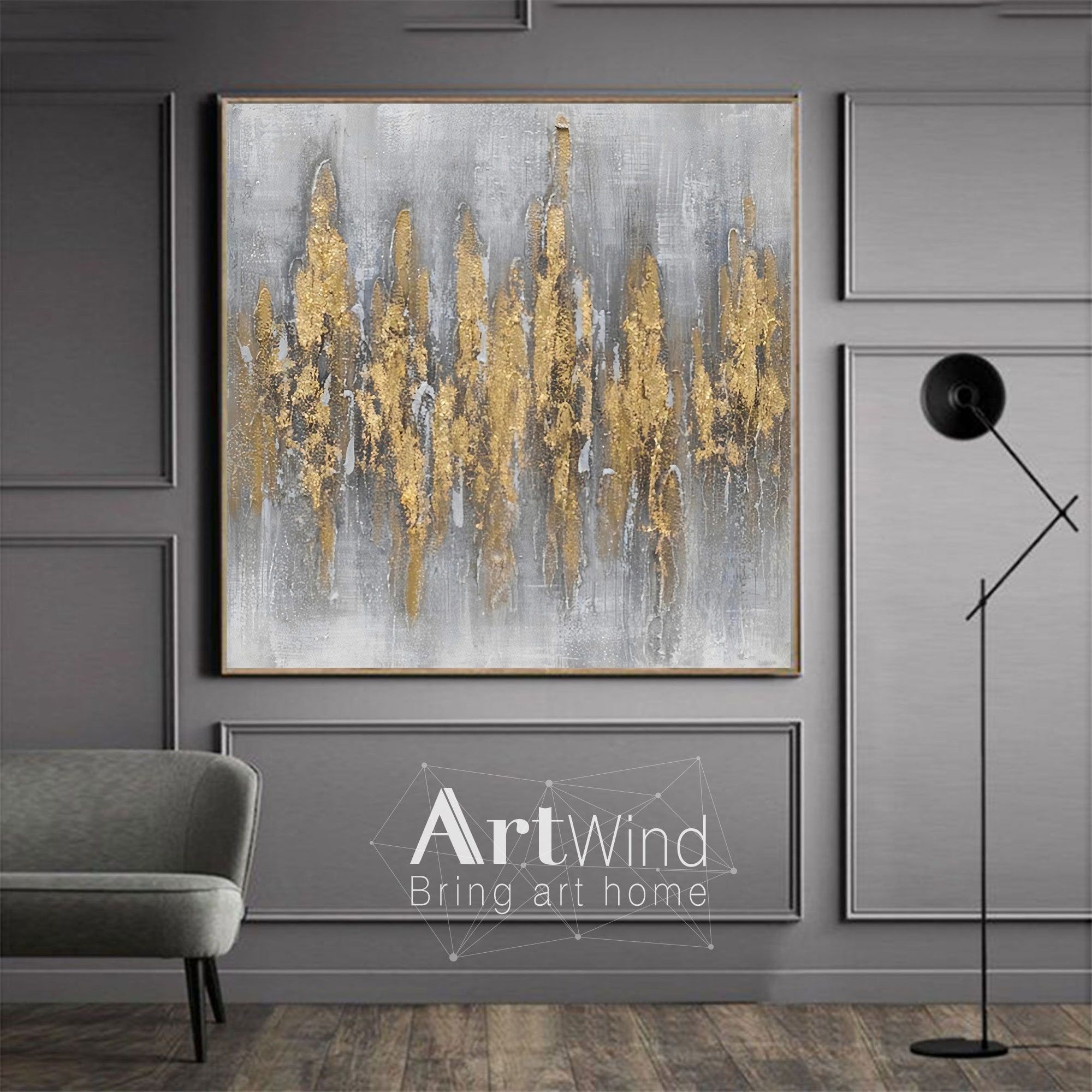 Gold Art Abstract Painting Gold Wall Large Wall Art Gold | Etsy intended for Finding the Perfect Elias Piece A Guide to Materials, Styles, and Placement