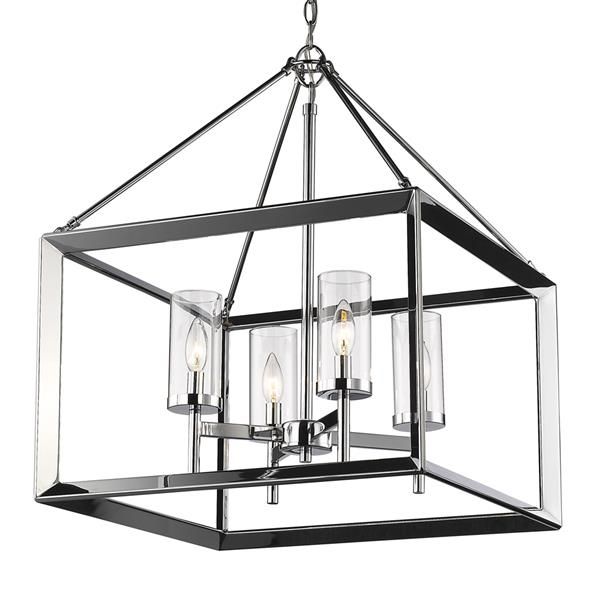 Golden Lighting Smyth 4-Light Chandelier With Clear Glass - Chrome | Rona intended for Unveiling the Charm of Your Smyth 4-Light Chandelier A Comprehensive Guide