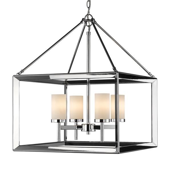 Golden Lighting Smyth 4-Light Chandelier With Glass - Chrome | Rona in Unveiling the Charm of Your Smyth 4-Light Chandelier A Comprehensive Guide