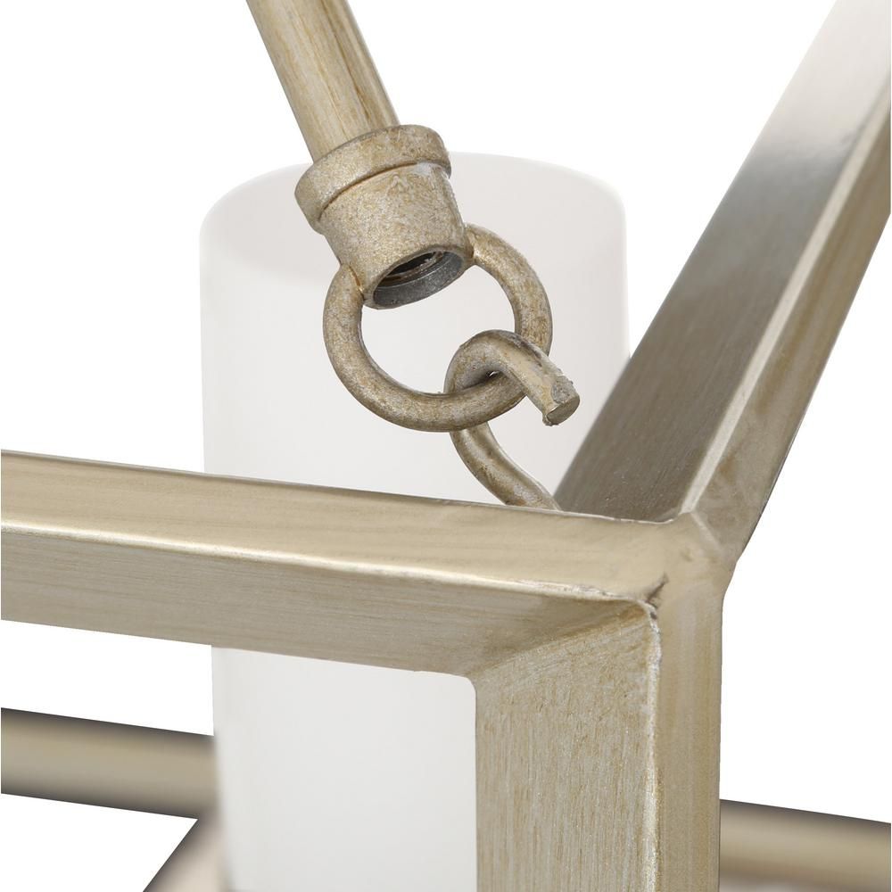 Golden Lighting Smyth 4-Light White Gold Chandelier With Opal Glass ... in Smyth 4-Light Chandelier, Natural White With Clear Glass