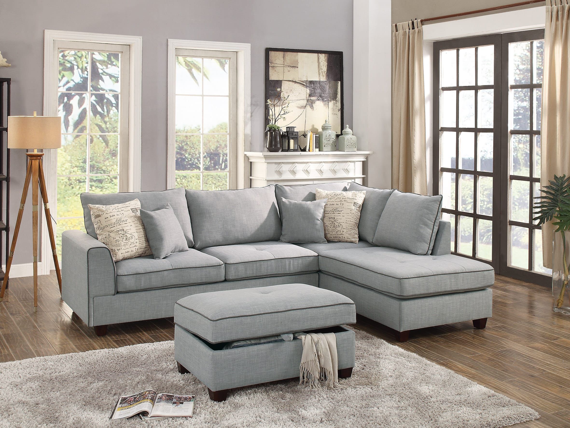 Gray Sectional Sofa | Cabinets Matttroy with Partner Furniture Polyester Blend Fabric Modular Sectional Sofa In Gray