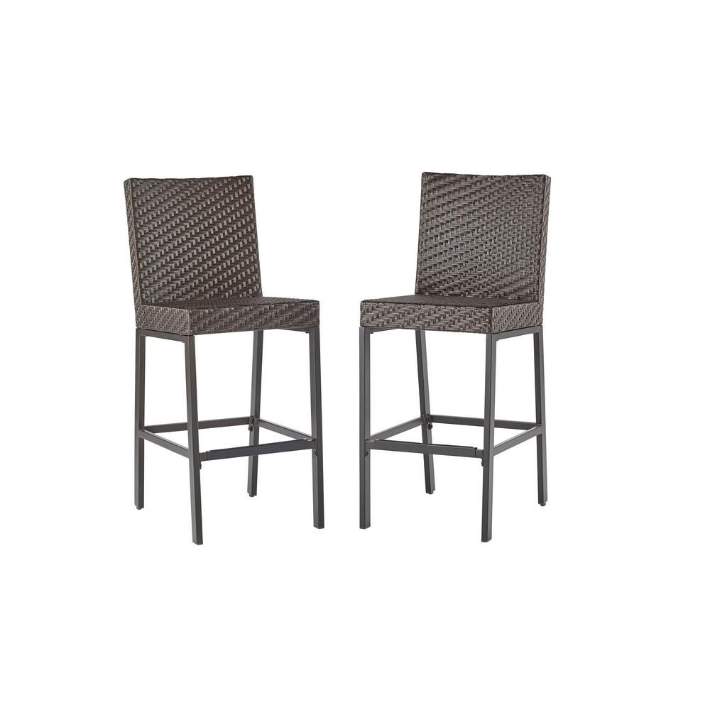 Hampton Bay Rehoboth Dark Brown Wicker Outdoor Bar Stool (2-Pack)-720. ... with regard to The Ultimate Guide to Cleaning and Maintaining Outdoor Bar Stools