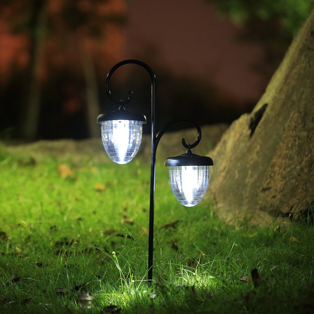 Hosus Solar Shepherd Hook Dual Acorn Led Path Light 2 Pack in Choosing the Right Solar Pathway Lights for Your Garden Style and Needs