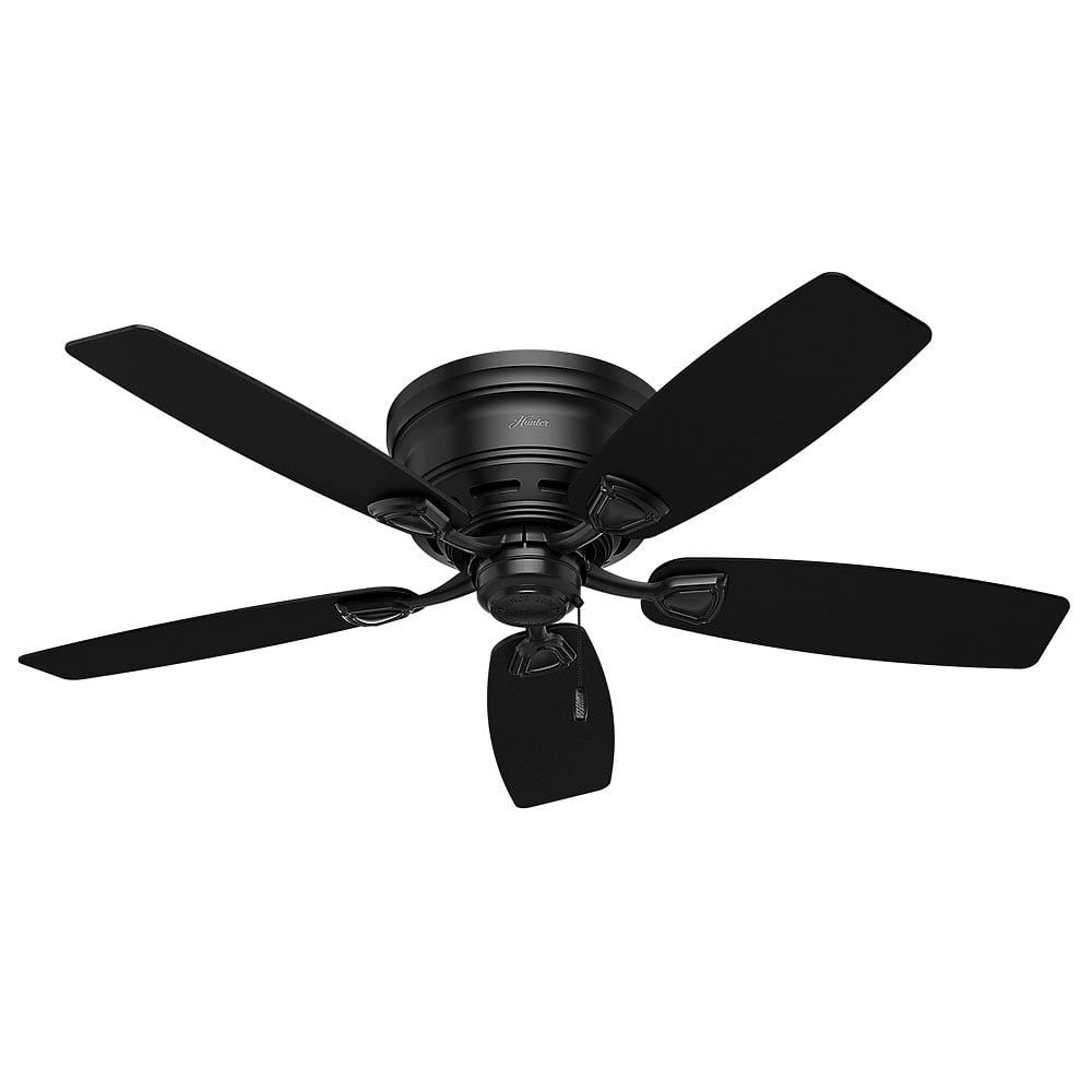 Hunter Sea Wind 48" Indoor / Outdoor Ceiling Fan - Black - Walmart.com with 48 In. Black Industrial Flush Mounted Ceiling Fan With Remote Control, 5 Blades