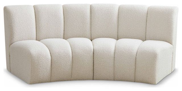 Infinity Black Boucle Fabric Upholstered Arc Shaped Modular Sectional ... for Arc Boucle Fabric Upholstered 4-Pc. Modular Sofa, Grey