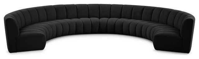 Infinity Black Boucle Fabric Upholstered Arc Shaped Modular Sectional ... in Beyond Comfort Unveiling the Practical Benefits of a Modular Sofa