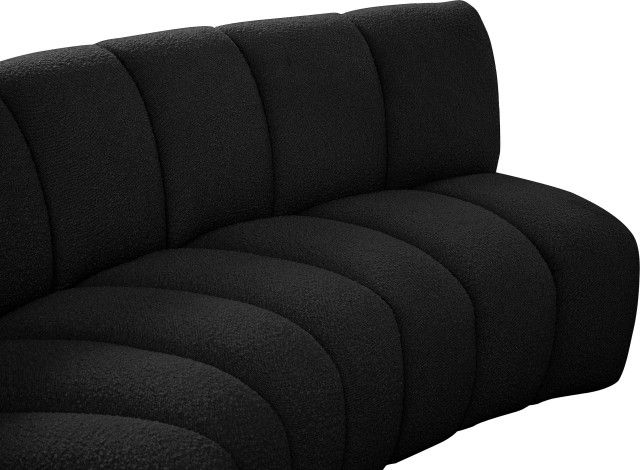 Infinity Black Boucle Fabric Upholstered Arc Shaped Modular Sectional ... inside Beyond Comfort Unveiling the Practical Benefits of a Modular Sofa