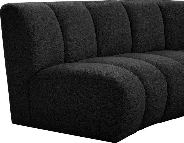 Infinity Black Boucle Fabric Upholstered Arc Shaped Modular Sectional ... intended for Beyond Comfort Unveiling the Practical Benefits of a Modular Sofa