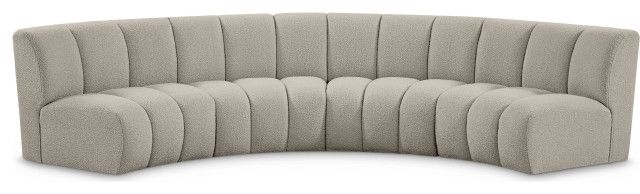 Infinity Black Boucle Fabric Upholstered Arc Shaped Modular Sectional ... intended for The Ultimate Guide to Caring for Your Grey Boucle Upholstery