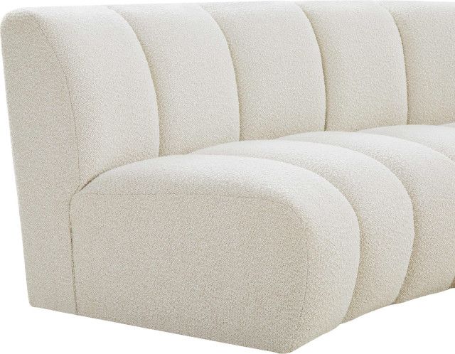 Infinity Black Boucle Fabric Upholstered Arc Shaped Modular Sectional ... within Arc Boucle Fabric Upholstered 4-Pc. Modular Sofa, Grey
