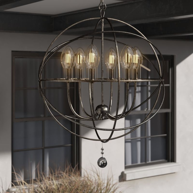 Jayden 6 - Light Outdoor Chandelier | Foter inside Pyrmont 5 Light Outdoor Chandelier In Oiled Bronze Gilded (54125-Obg)