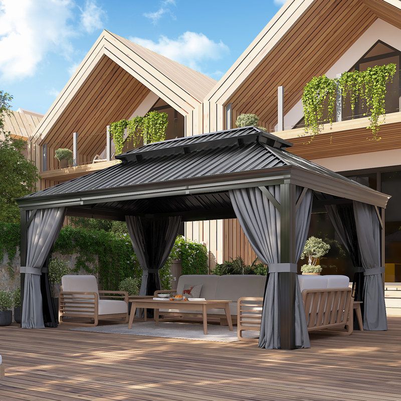 Jolydale 16 Ft. W X 12 Ft. D Aluminum Patio Gazebo & Reviews | Wayfair in Key Considerations Before Investing in a 16x12 Gazebo