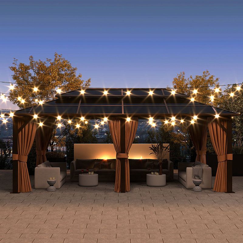 Jolydale 20 Ft. W X 12 Ft. D Aluminum Patio Gazebo Gazebo | Wayfair in From Concept to Comfort A Comprehensive Look at Metal Patio Gazebos Sizing 20 Ft. W x 12 Ft. D