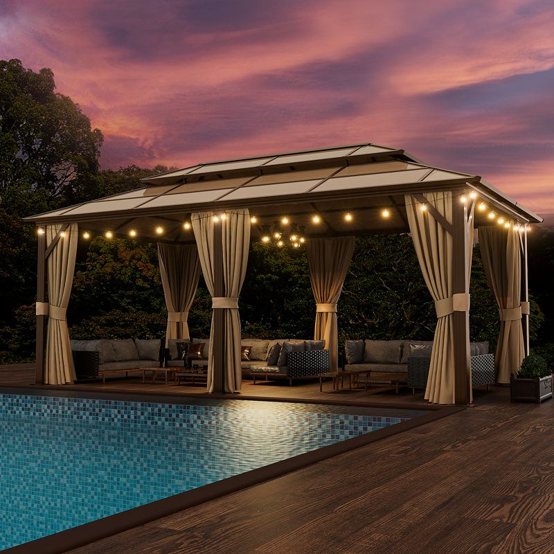 Jolydale 20 Ft. W X 12 Ft. D Metal Patio Gazebo & Reviews | Wayfair pertaining to From Concept to Comfort A Comprehensive Look at Metal Patio Gazebos Sizing 20 Ft. W x 12 Ft. D