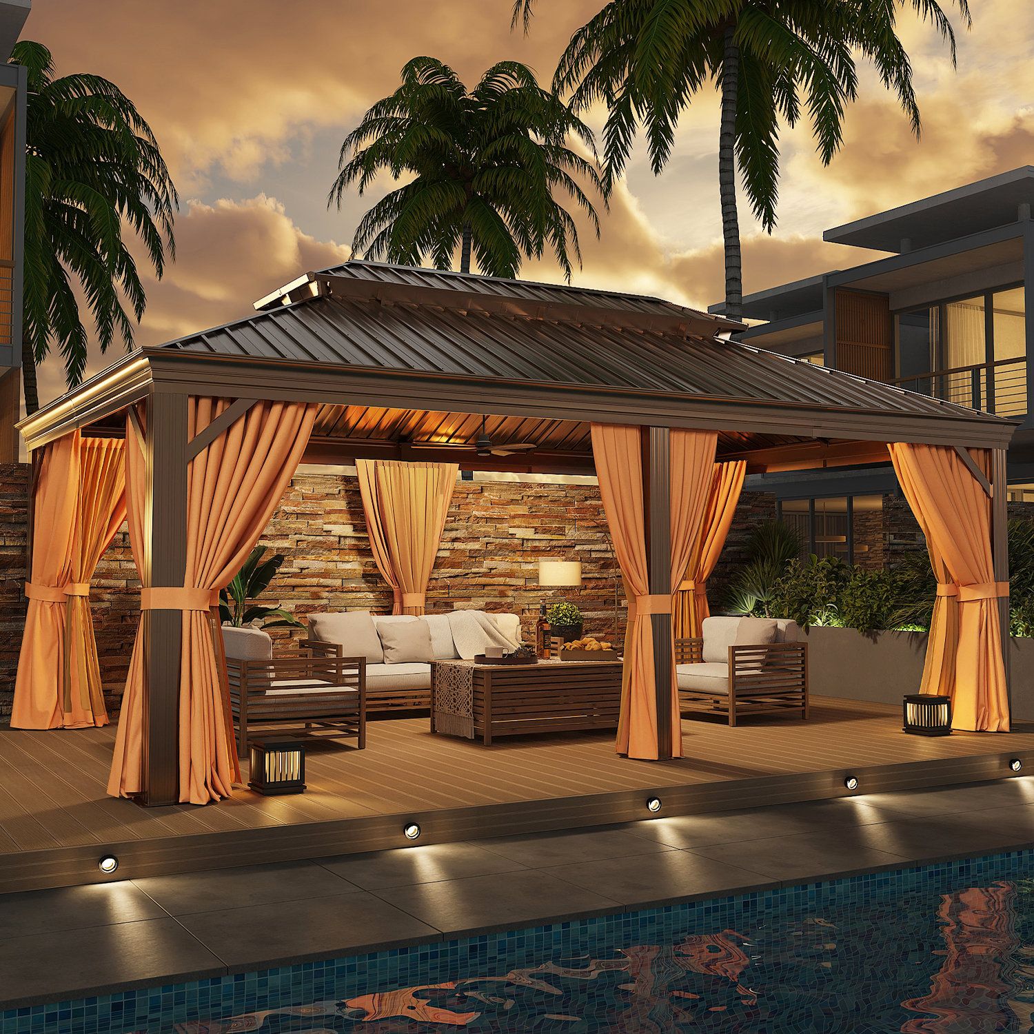 Jolydale 20 Ft. W X 12 Ft. D Steel Patio Gazebo &amp; Reviews | Wayfair inside Unveiling the Allure of a 20x12 Steel Gazebo Transform Your Outdoor Space