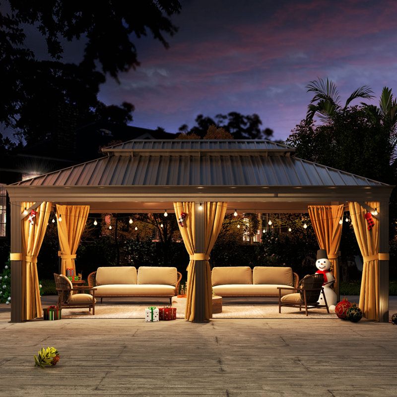 Jolydale 20 Ft. W X 12 Ft. D Steel Patio Gazebo &amp; Reviews | Wayfair pertaining to Unveiling the Allure of a 20x12 Steel Gazebo Transform Your Outdoor Space