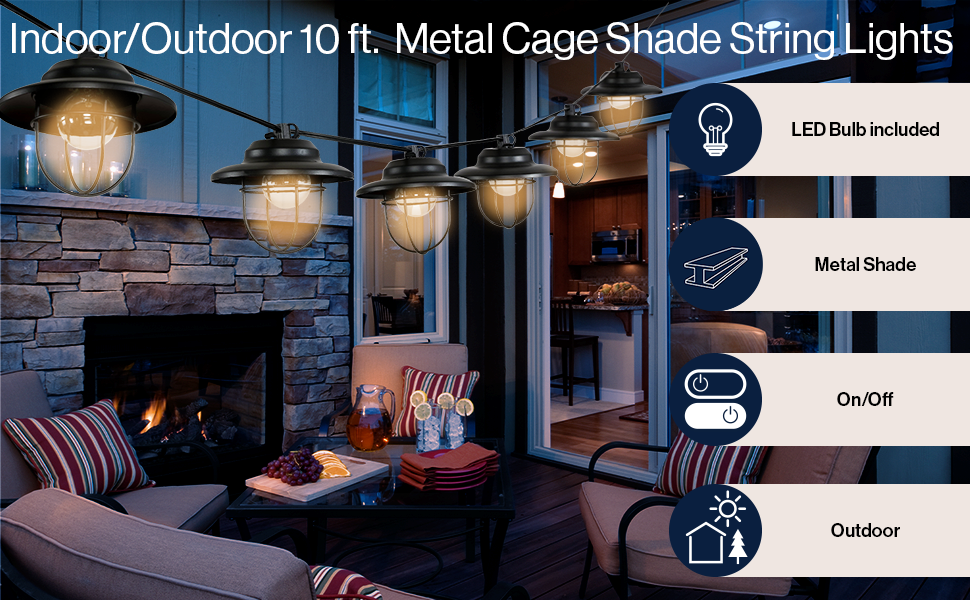 Jonathan Y Jyl8703A Indoor Outdoor Rustic Farmhouse Incandescent G40 ... throughout From Garden to Gallery Innovative Uses for Rustic String Lights