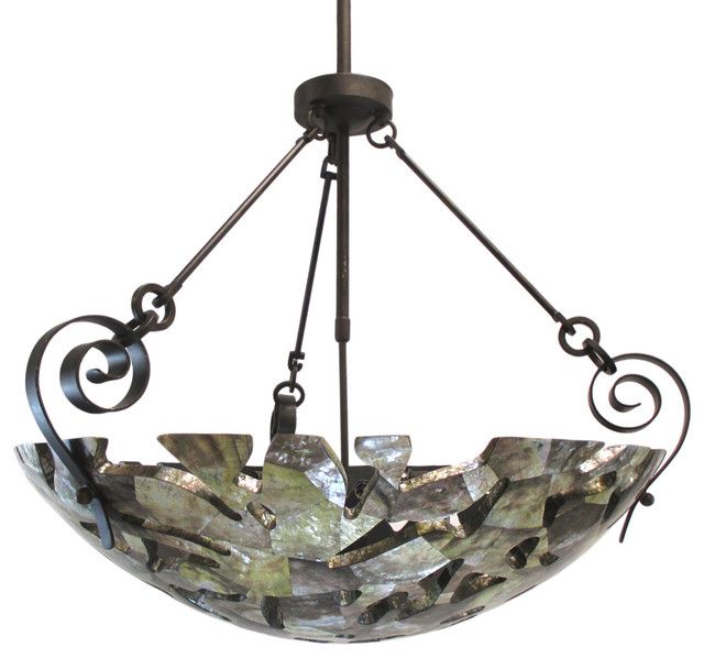 Kalco Sienna Bronze 6 Light Large Shell Chandelier/Pendant With Cutouts ... with Somers 16X32" 6-Light Farmhouse Large Pendants By Kalco