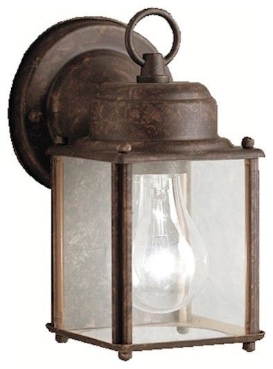 Kichler Outdoor Wall 1-Light, Tannery Bronze, Clear - Transitional ... in Outdoor Pendant 1-Light, Tannery Bronze, Incandescent
