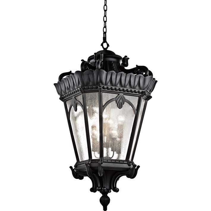 Kichler Tournai 47 3/4" High Black Outdoor Hanging Light - #2Y983 ... intended for Tournai Outdoor Pendant 3-Light, Londonderry