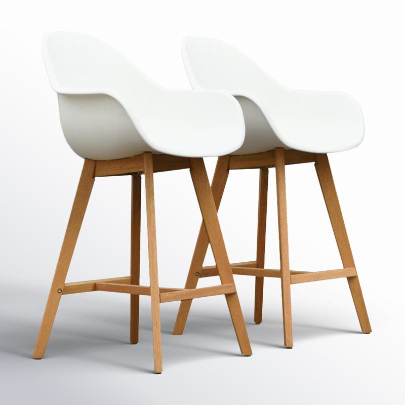Kitsco Rafael Eucalyptus Outdoor 25.7'' Counter Stool | Wayfair pertaining to Eucalyptus Stools Set of 2 Understanding the Benefits for Your Space