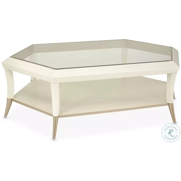 La Rachelle Medium Champagne Hexagon Cocktail Table From Michael Amini ... in South Beach Hexagonal Cocktail Table