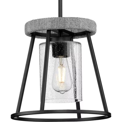 Laramie Collection One-Light Matte Black Rustic Modern Clear Seeded ... with regard to Choosing the Right Lighting How to Select the Best Lantern for Your Needs