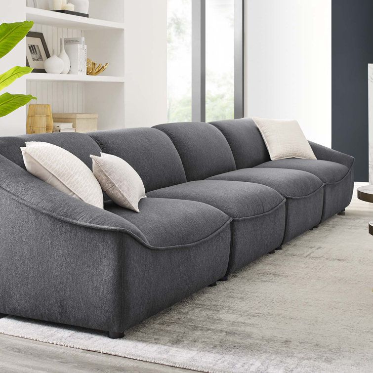 Latitude Run® Comprise 4-Piece Sofa | Wayfair inside Comprise 4-Piece Sofa, Charcoal