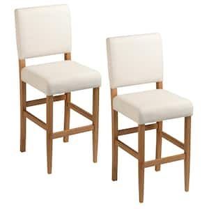 Leick Home Brax Counter Height Stool 25 In. Natural White Sand Full Back Eucalyptus Wood With ... in Counter Height Eucalyptus Stool, Set Of 2