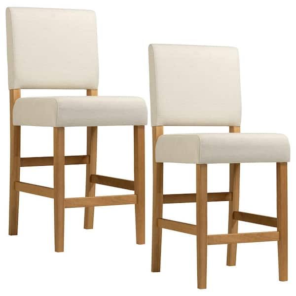 Leick Home Brax Counter Height Stool 25 In. Natural White Sand Full Back Eucalyptus Wood With ... in Eucalyptus Stools Set of 2 Understanding the Benefits for Your Space