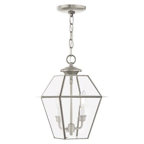 Livex Lighting 2285-91 Westover Outdoor Pendant Or Chandeller Brushed ... pertaining to Troubleshooting Common Issues with Your Westover Outdoor Chandellier