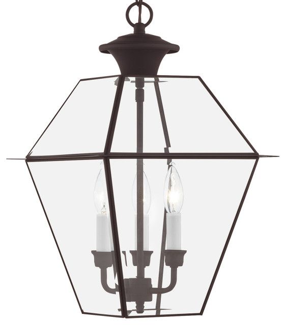 Livex Lighting 2385 Westover 3 Light 12"W Taper Candle Outdoor ... intended for Westover 3 Light Outdoor Pendant Or Chandeller, Charcoal