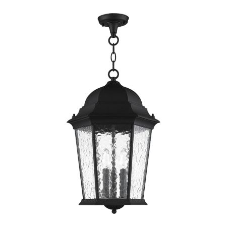 Livex Lighting 75475-14 Textured Black Hamilton 3 Light Outdoor Pendant ... in Rue 3-Light Outdoor Pendant, Natural Black With Silken Black Wicker