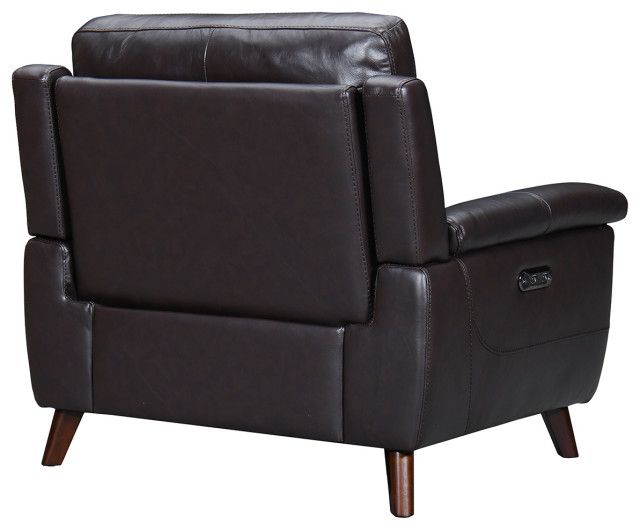 Lizette Brown Leather Power Recliner With Usb - Midcentury - Recliner ... with Lizette 65" Brown Leather Power Recliner Loveseat With Usb, 78 Inches