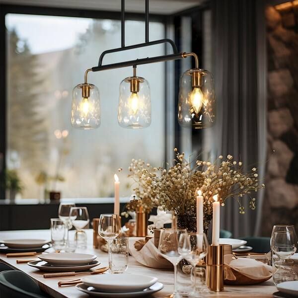 Lnc Modern 3-Light Gunmetal Gray And Plating Brass Linear Island ... regarding Crafting the Perfect Ambiance with Vapor Jar Lighting Tips and Tricks