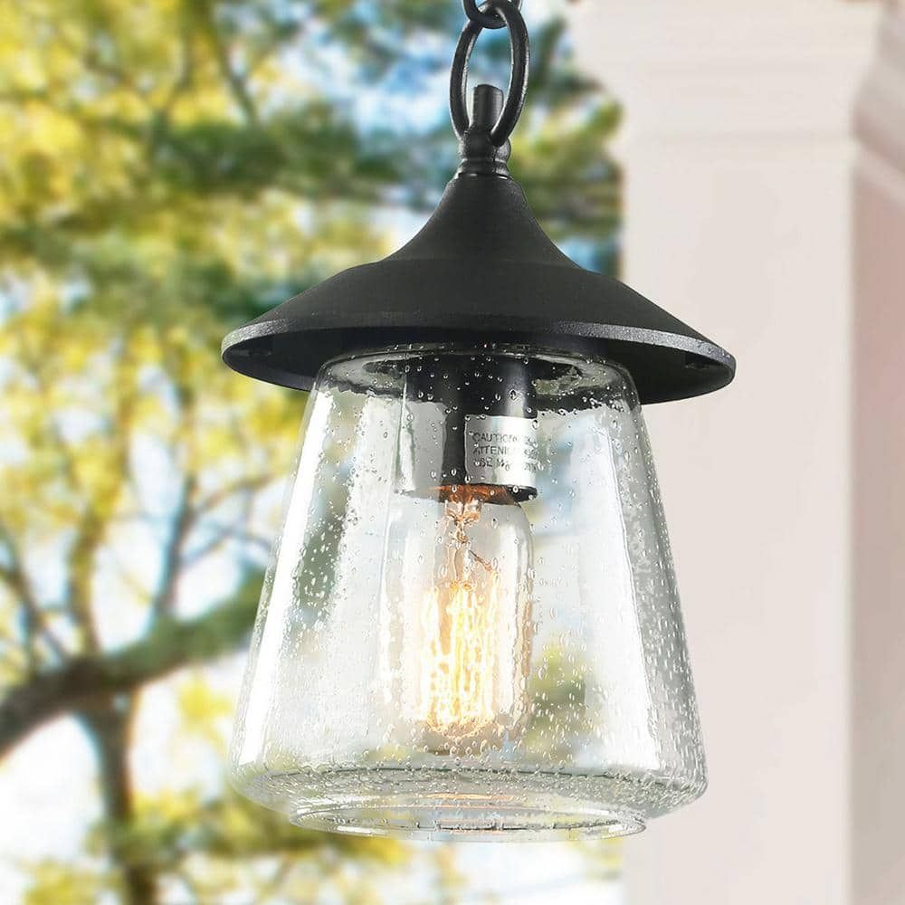 Lnc Modern Farmhouse Black Outdoor Pendant Light For Covered Porch ... in Maximizing Energy Efficiency with Your Outdoor Pendant 1-Light Fixtures