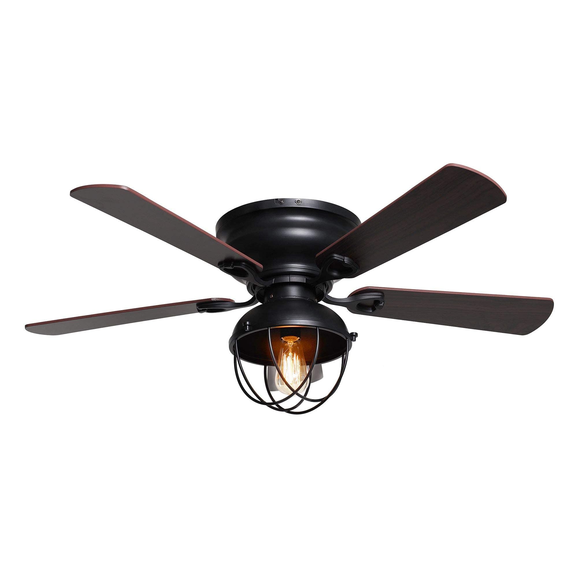 Low Profile Ceiling Fan Farmhouse Flush Mount Ceiling Fans With Lights And Remote Control, 42 ... with Installation Insights Making the Most of Your 48 in Black Industrial Fan